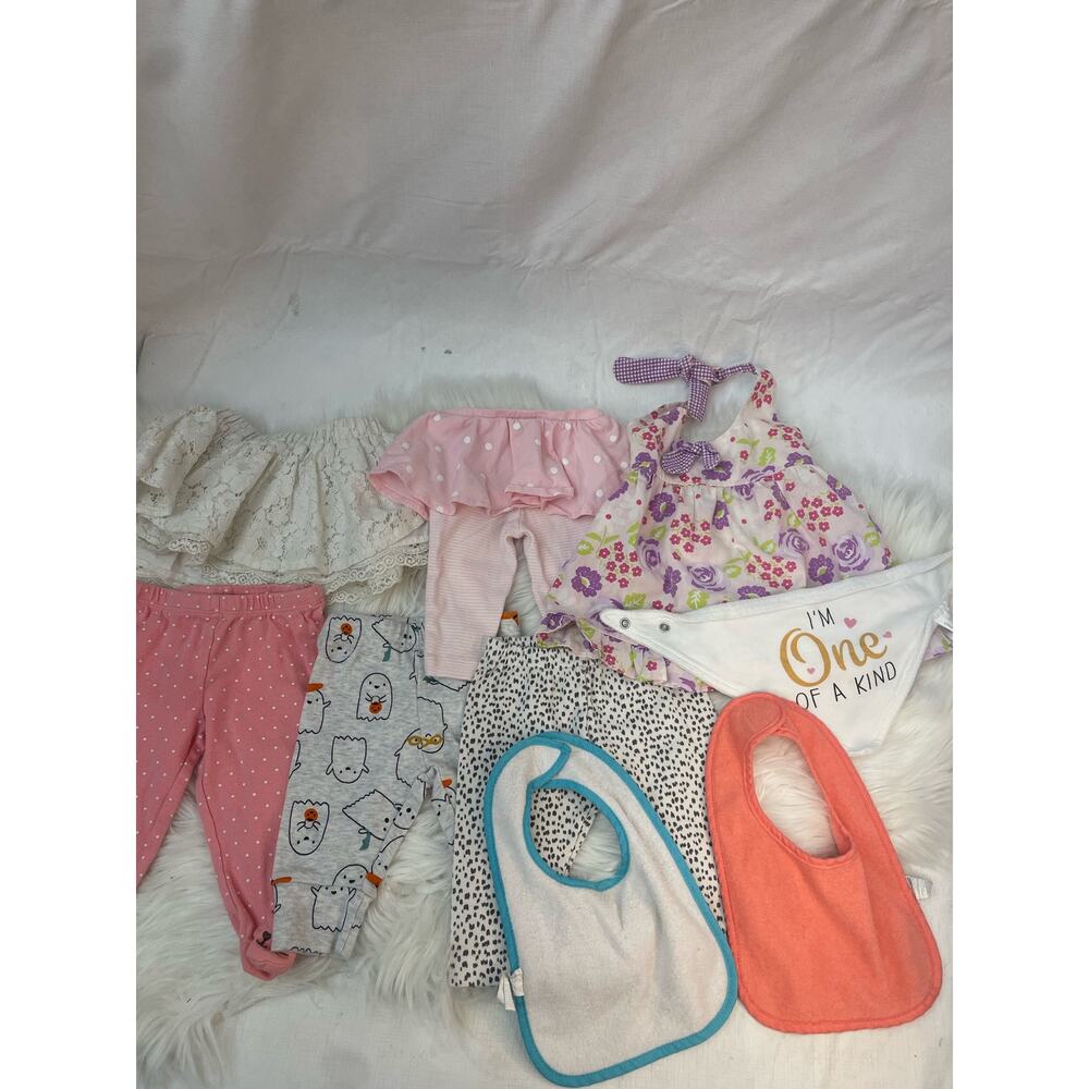 Baby Girl's 3-9 Months Clothing Lot of 9